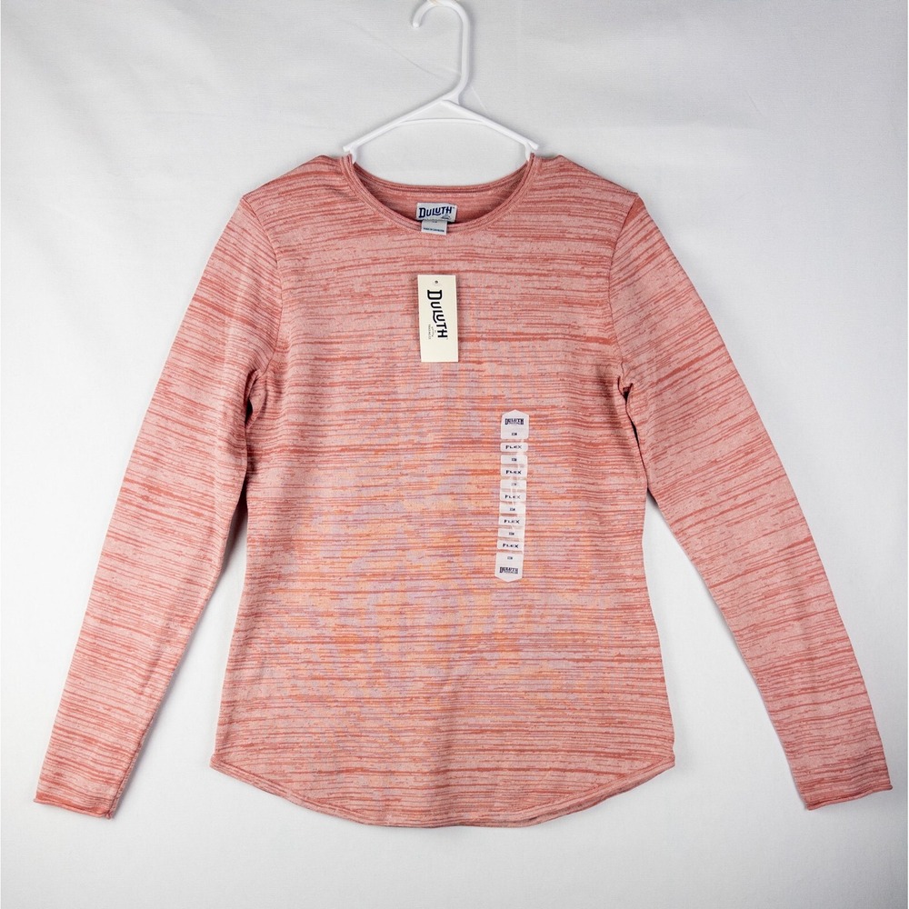 Duluth Trading Shiftless Sweater Womens XS Pink Pullover Long Sleeve Crew Neck